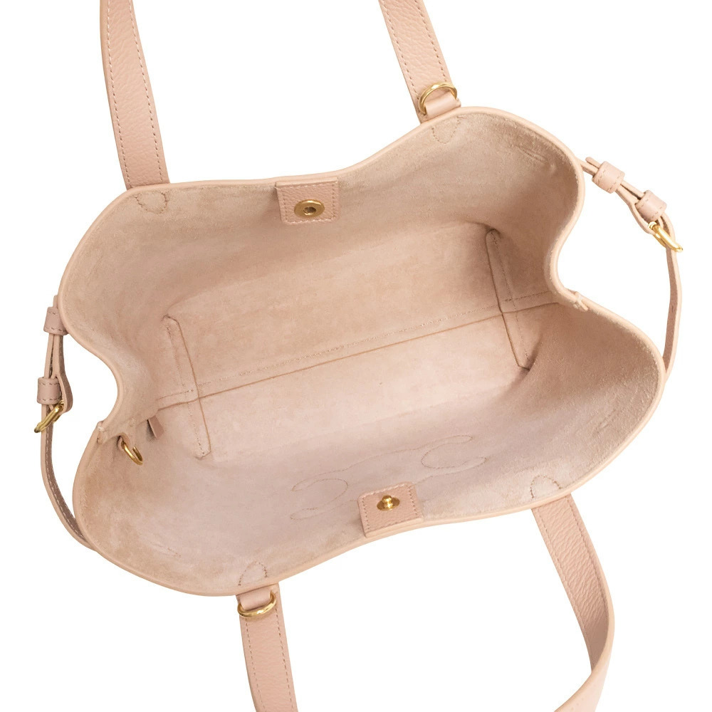 Celine Cabas Anais Cuir Triomphe Crossbody Shoulder Handbag Grained Soft Peach - Picture 3 of 9